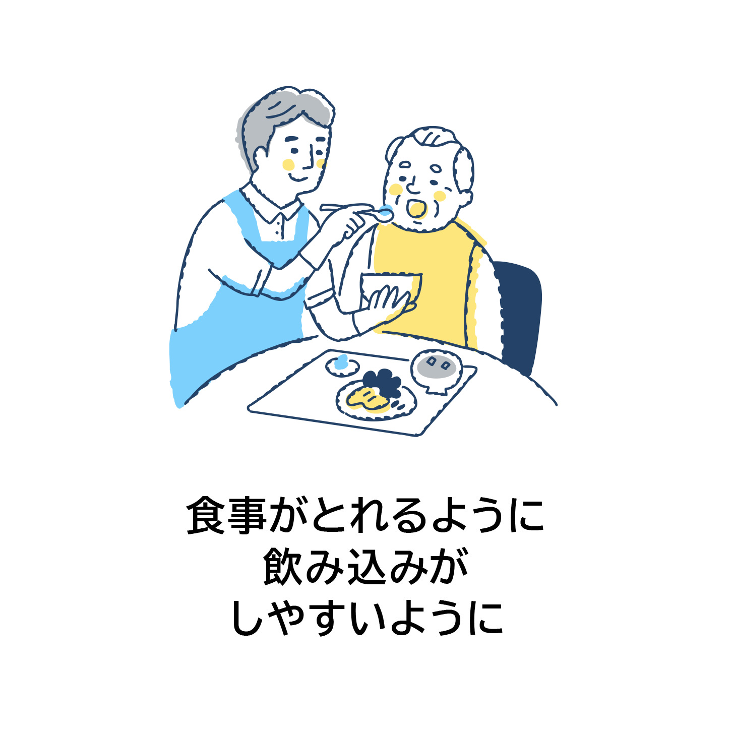 食事がとれるように、飲み込みがしやすいように