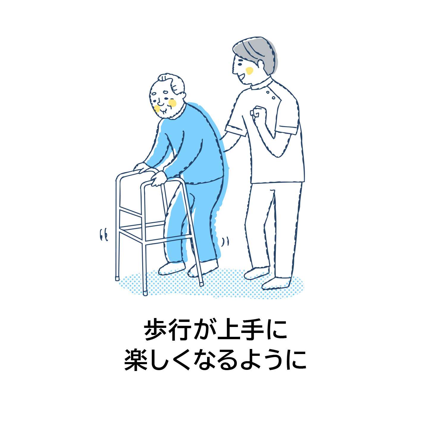 歩行が上手に楽しくなるように